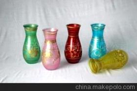 【喷色玻璃花瓶,工厂直销】价格,厂家,图片,其他包装材料及容器,淄博治德轻工制品-