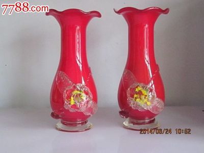 文革时期老玻璃花瓶一对-价格:180元-se24549435-玻璃器皿-零售-中国收藏热线